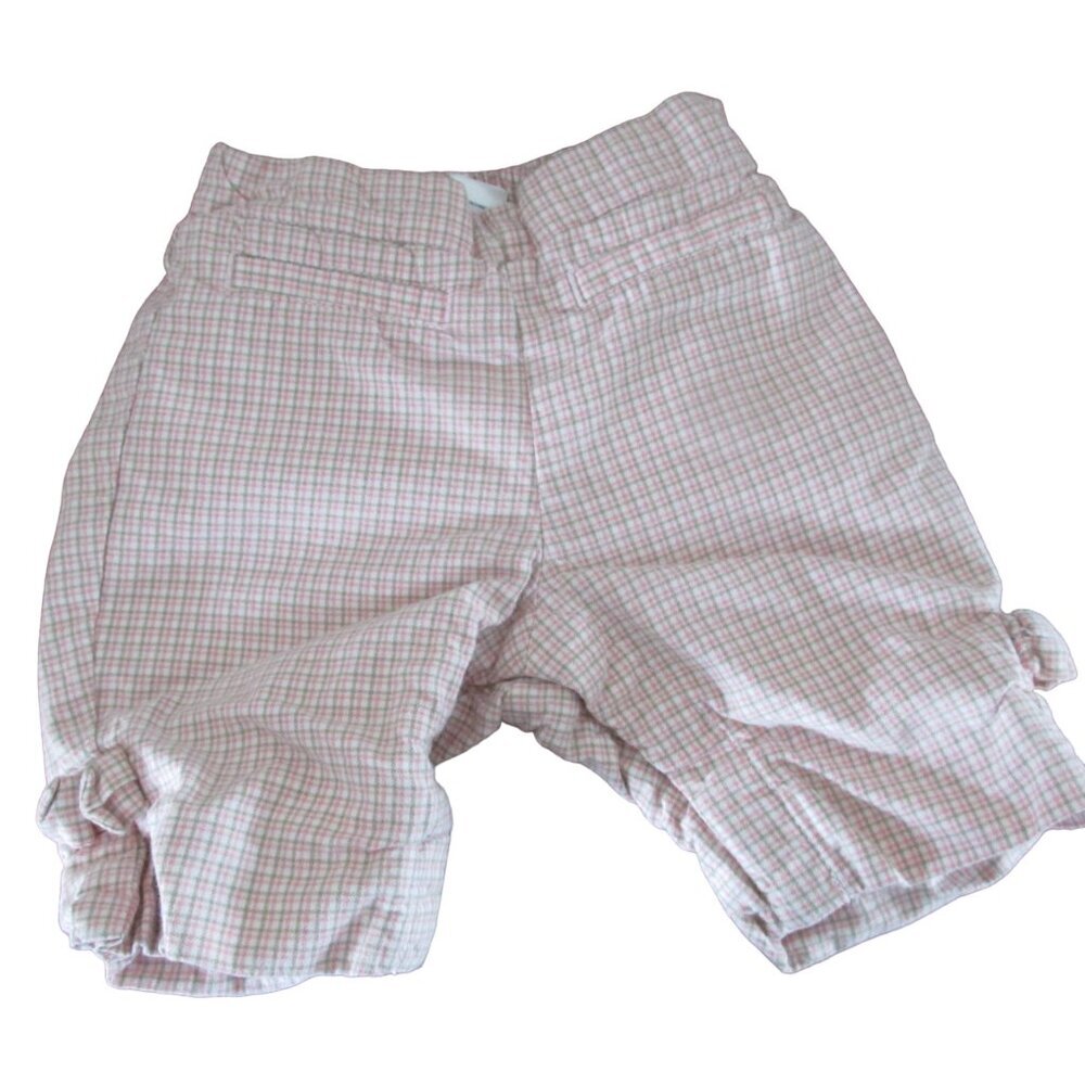 Baby Gap Pull On Pants Infant Girls 3-6M Pink Brown Plaid Elastic Jogger Bottoms